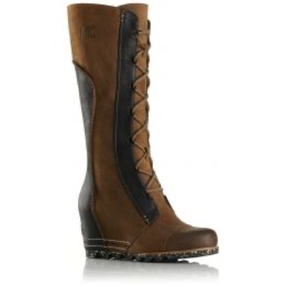 Women's Tall Lace-Up Brown Suede Boots - Picture 8 of 8